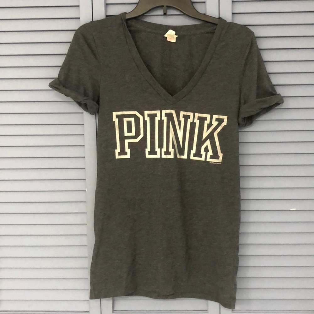 PINK Gray Short Sleeve